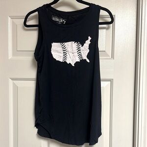 Women’s Baseballism Navy/White Tank, Size Small